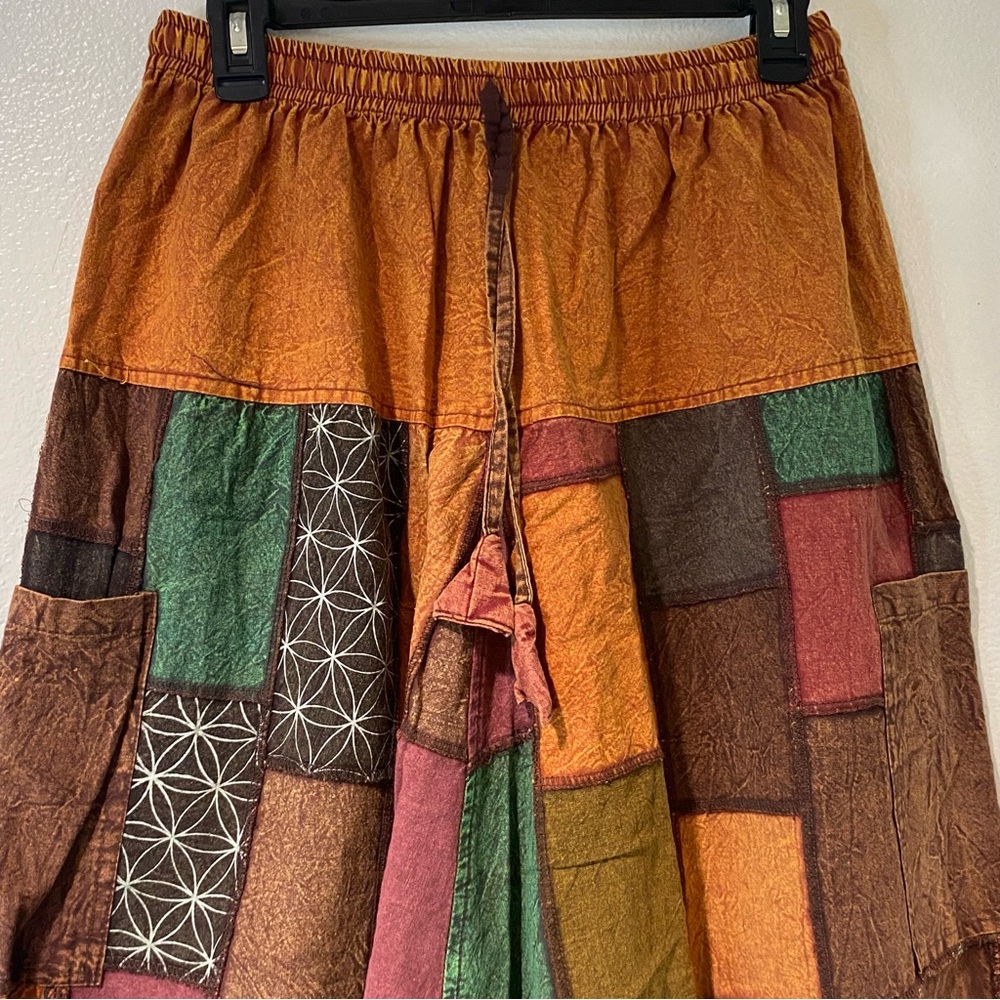 Patchwork Multicolor Boho Dtop Crotch Pants hippi… - image 3